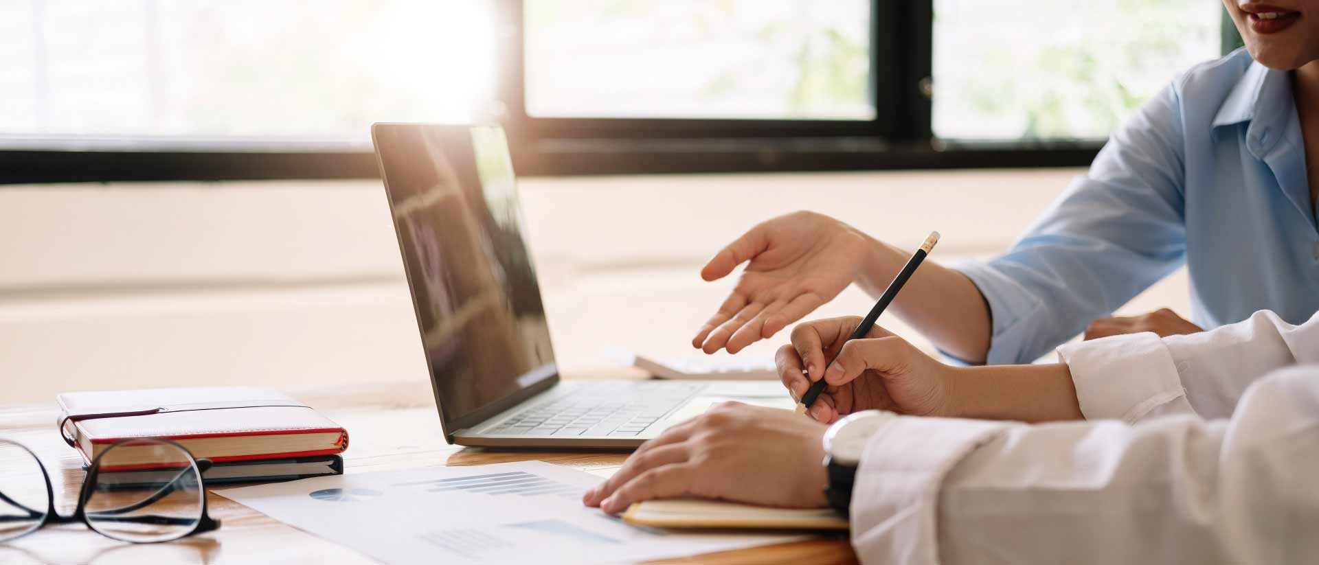 Taking notes during a meeting