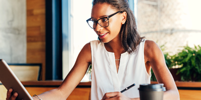 Woman taking notes